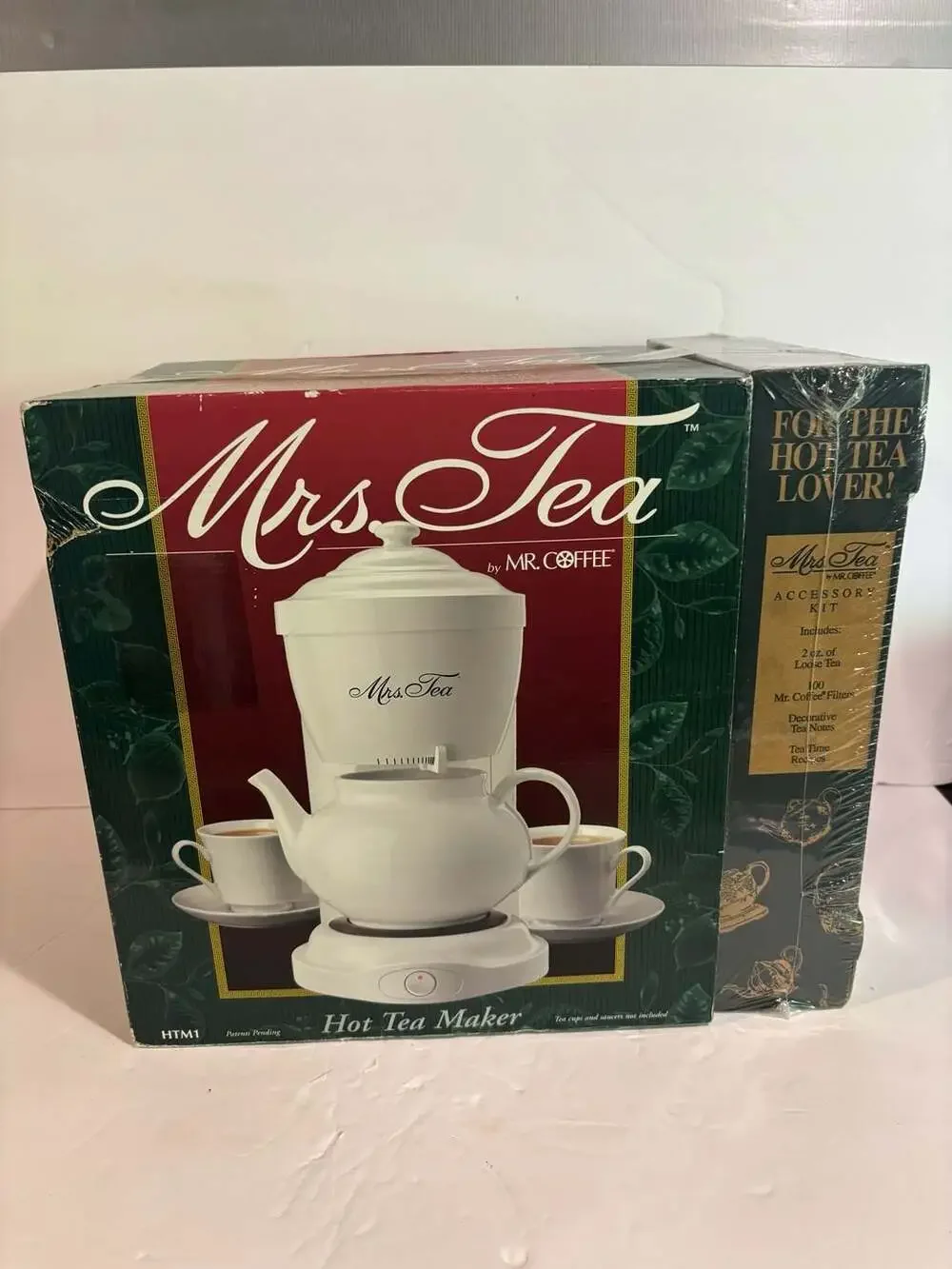 Mrs Tea by Mr Coffee - Hot Tea Maker 6 Cup Ceramic Pot White Vintage Open Box